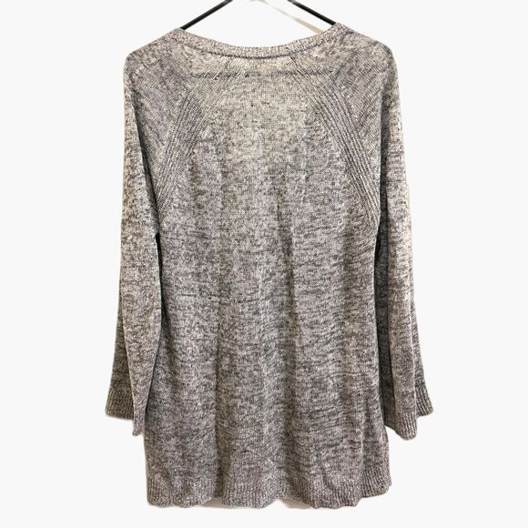 EILEEN FISHER Gray 100% Linen Knit Sweater Top Blouse   Women’s Size Small - Picture 6 of 10